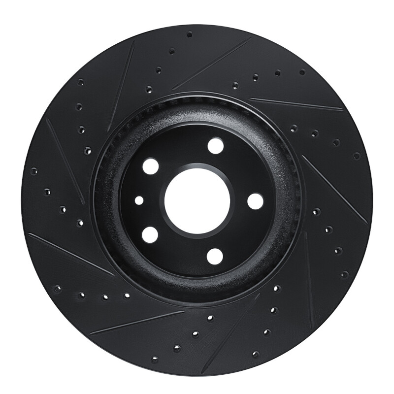 Buick Regal Brake Rotor (1) - Front Right - R1 Concepts - Drilled & Slotted - Black - `13-`19